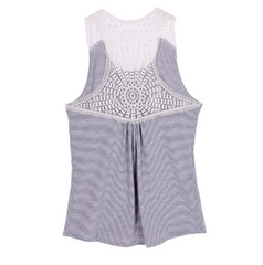 Woman's Clothing Stripe Tank Top Fitness T-shirt