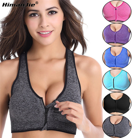 Workout Wire Free Front Zipper Fitness Sports Shirt
