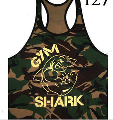 Solid Body Building Shirts Gym Shark Men Vest