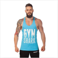 Solid Body Building Shirts Gym Shark Men Vest