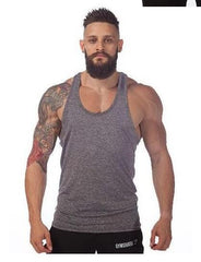 Solid Body Building Shirts Gym Shark Men Vest