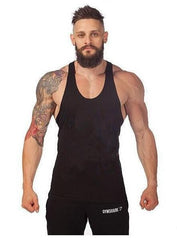 Solid Body Building Shirts Gym Shark Men Vest