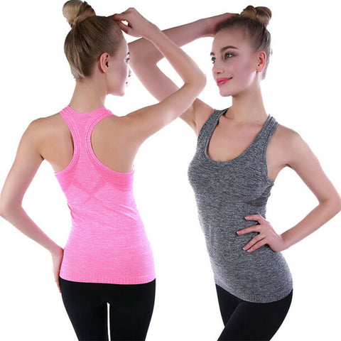 Women Running Padded Tank Tops Girls Sports Vest